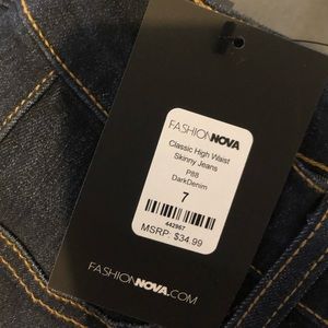 Dark denim classic high waist skinny jeans